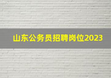 山东公务员招聘岗位2023