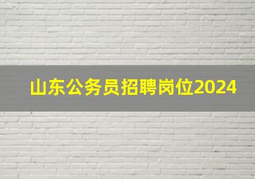 山东公务员招聘岗位2024