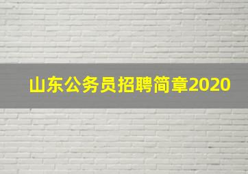 山东公务员招聘简章2020