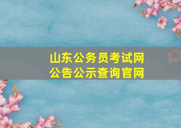 山东公务员考试网公告公示查询官网