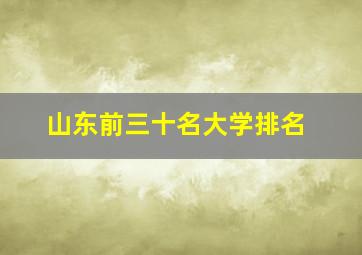 山东前三十名大学排名