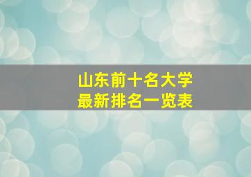 山东前十名大学最新排名一览表