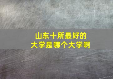 山东十所最好的大学是哪个大学啊