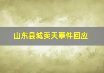 山东县城卖天事件回应