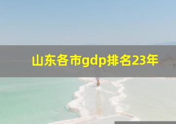 山东各市gdp排名23年