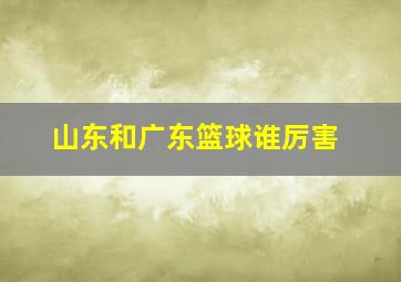 山东和广东篮球谁厉害