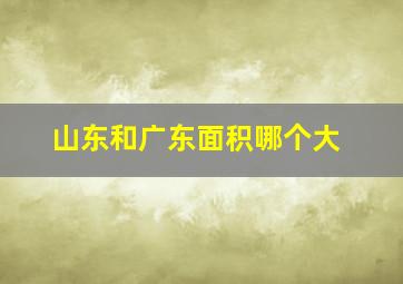 山东和广东面积哪个大