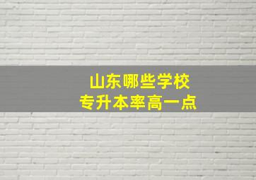 山东哪些学校专升本率高一点