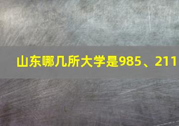 山东哪几所大学是985、211