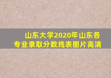 山东大学2020年山东各专业录取分数线表图片高清