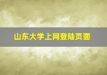 山东大学上网登陆页面