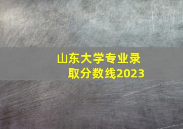 山东大学专业录取分数线2023