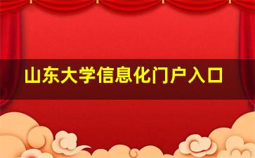 山东大学信息化门户入口