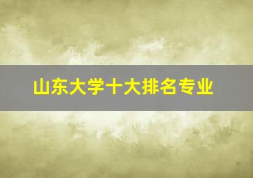 山东大学十大排名专业