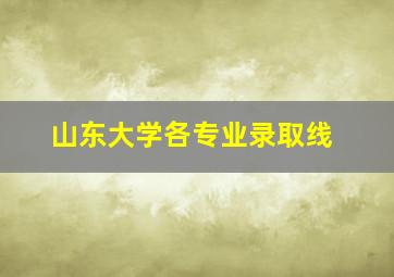 山东大学各专业录取线