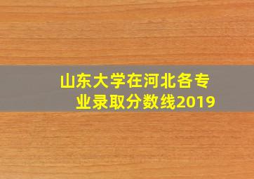 山东大学在河北各专业录取分数线2019