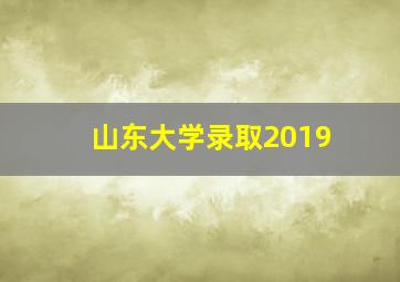 山东大学录取2019