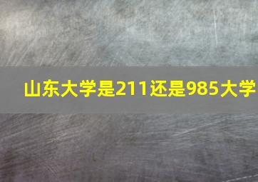 山东大学是211还是985大学