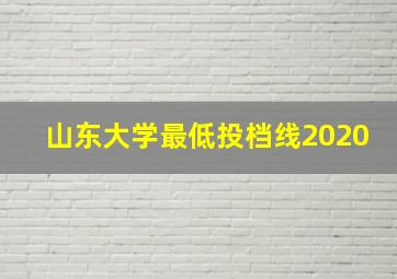 山东大学最低投档线2020