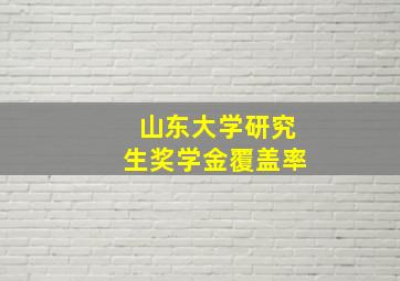 山东大学研究生奖学金覆盖率