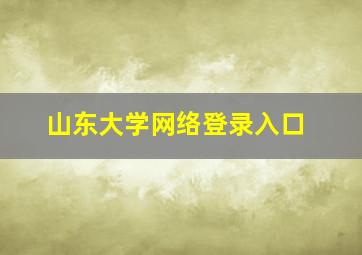 山东大学网络登录入口