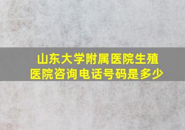 山东大学附属医院生殖医院咨询电话号码是多少