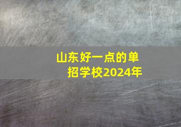 山东好一点的单招学校2024年