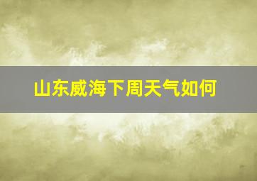 山东威海下周天气如何