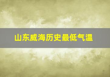 山东威海历史最低气温