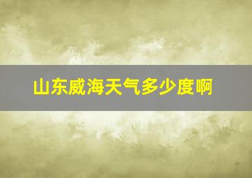 山东威海天气多少度啊