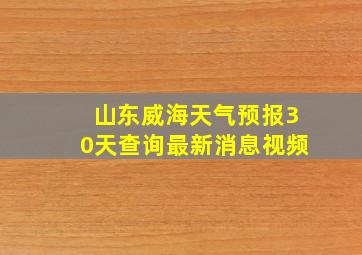 山东威海天气预报30天查询最新消息视频