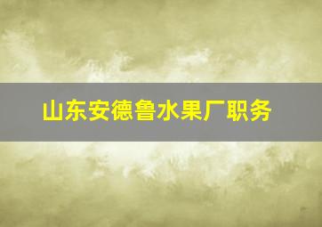 山东安德鲁水果厂职务