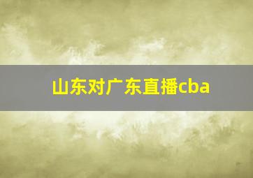 山东对广东直播cba