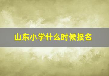 山东小学什么时候报名