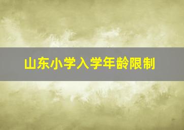 山东小学入学年龄限制