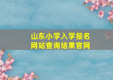 山东小学入学报名网站查询结果官网