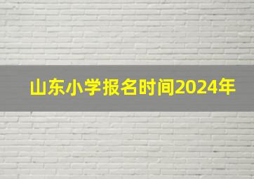 山东小学报名时间2024年