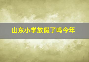 山东小学放假了吗今年