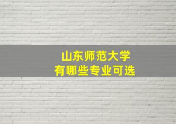 山东师范大学有哪些专业可选