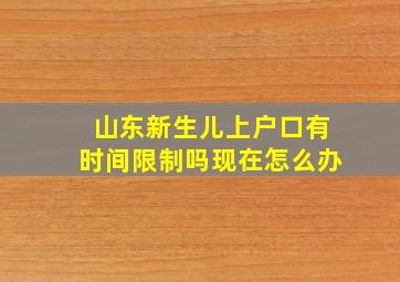 山东新生儿上户口有时间限制吗现在怎么办