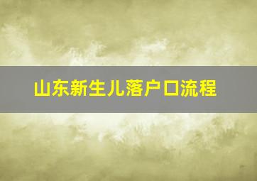 山东新生儿落户口流程