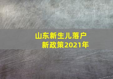 山东新生儿落户新政策2021年