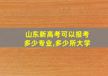 山东新高考可以报考多少专业,多少所大学