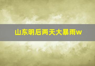 山东明后两天大暴雨w