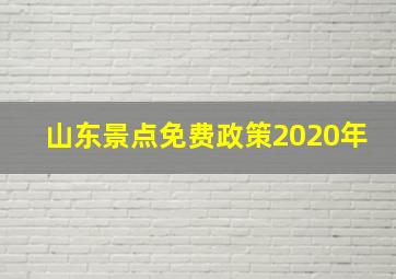 山东景点免费政策2020年