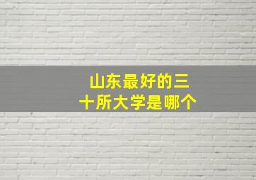 山东最好的三十所大学是哪个