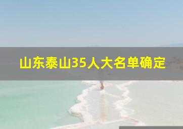 山东泰山35人大名单确定