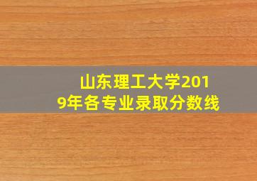 山东理工大学2019年各专业录取分数线