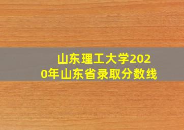 山东理工大学2020年山东省录取分数线