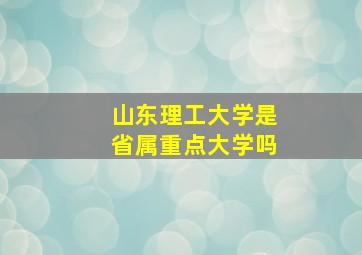 山东理工大学是省属重点大学吗